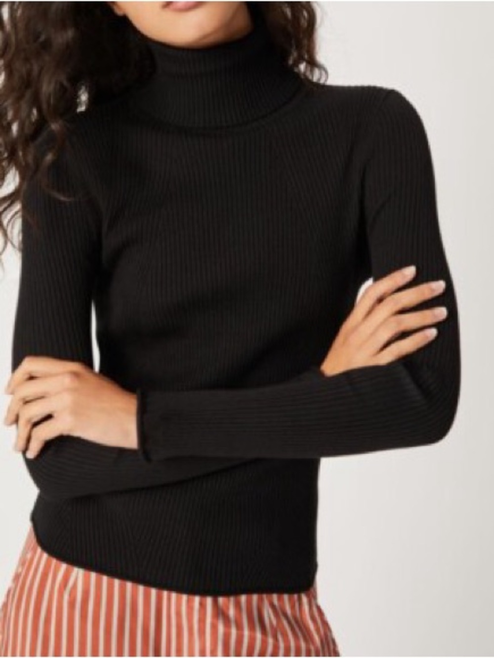 Maeve Anthropologie | Black Ribbed Turtleneck Long Sleeve | Medium